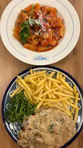 Delicious Italian meal at Prezzo Nottingham: drinks, starters, mains, and dessert in a cozy, refurbished setting.