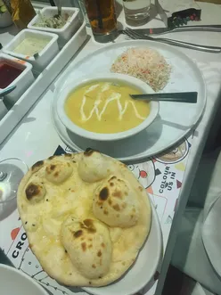 Delicious kids' chicken korma with pilau rice and naan at Dipalee Lounge in Buckingham for National Curry Week.