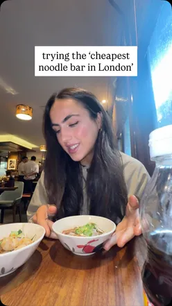 Warm bowls of noodles at Sen Sen Noodle Bar near Oxford Circus, London’s cheapest noodle spot.