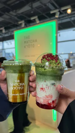 Strawberry Matcha Latte and Brown Sugar Matcha Latte at The Matcha Kyoto in Manchester.