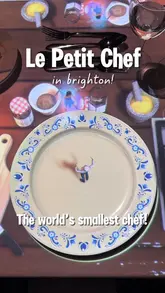 Guests enjoying an immersive dining experience with Le Petit Chef at DoubleTree by Hilton, Brighton Metropole Hotel.