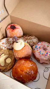 Delicious doughnuts at Proven Goods in Newcastle, featuring classic and seasonal flavors for all tastes.