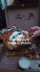 Delicious Roman-style pizza slices at Mani Pizza on Drury Street in Dublin City, including their famous carbonara slice.