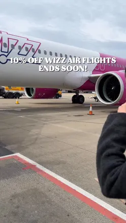 Promotion for 10% off all Wizz Air flights from the UK, encouraging winter getaway bookings.