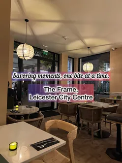 Dining at The Frame in Leicester with mezze, cocktails, and cozy ambiance—a perfect spot for celebrations or date nights.