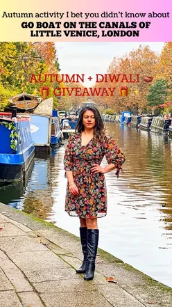 Autumn boat trip giveaway in London: win a unique experience on eco-friendly picnic boats through picturesque canals.