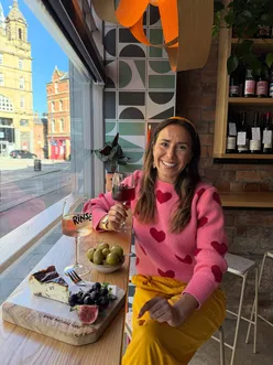 Delicious burnt Basque cheesecake and natural wine at Rinse Wine Bar, perfect for any day in Leeds.