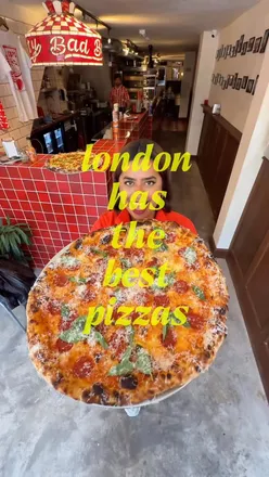 “Curry Goat Pizza from Bad Boy Pizza Society’s takeover with Hak Baker at Bethnal Green—rich, spicy, and delicious.”