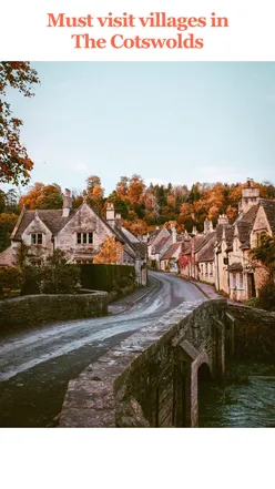 Top 6 picturesque villages in the Cotswolds, showcasing autumn colors and charming English countryside scenery.
