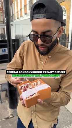 Indulgent creamy layered Middle Eastern desserts at Selfridges, featuring Black Forest and Cinnamon flavours.