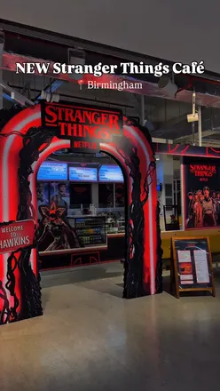 New Stranger Things Cafe at Primark Birmingham serving themed treats, milkshakes, burgers, and scoops ahoy ice cream.