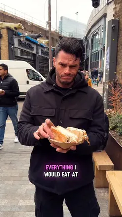 Enjoying delicious street food at Borough Market with a £20 budget, highlighting top vendors in London’s food scene.