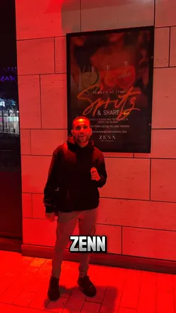 DJ at Zenn Liverpool promoting residency, small plates, and spritz offer for a vibrant night out.