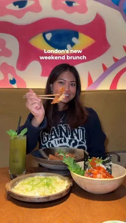 Weekend brunch at Chotto Matte in Soho featuring Kaisen Don and Matcha Pisco Sour, inspired by Japanese street food culture.