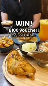 Social media post announcing a competition to win a £100 voucher for Jude's Lisburn Road in Belfast.