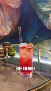 Inside Sobr Aberdeen, Scotland's first alcohol-free bar, showcasing vibrant drinks and a welcoming atmosphere.
