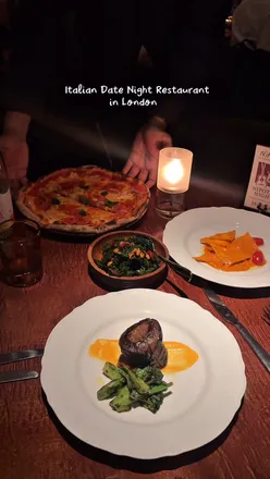Delicious Italian dishes served at Nipotina, a cozy restaurant in Mayfair, London, perfect for date nights.