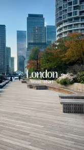 Wood Wharf, a serene dockside landmark near Canary Wharf, featuring modern design and vibrant waterfront views.