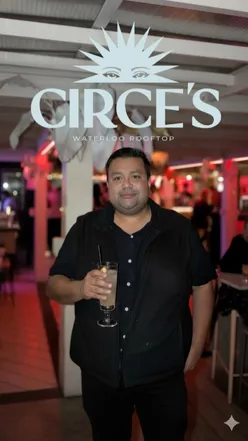 Guests enjoying immersive experiences and cocktails at Circe's Rooftop event, 'The Lost Hour' in London.