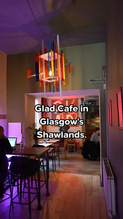 Co-working space at The Glad Cafe in Shawlands, perfect for lunch on a rainy day.