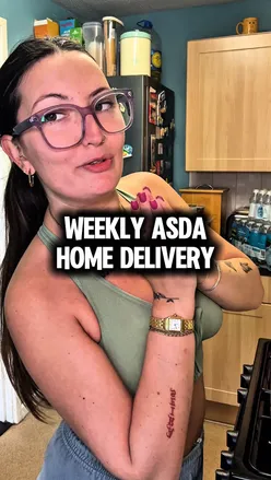 Weekly grocery haul at Asda featuring a full shopping trolley and packed bags, celebrating a 10K giveaway milestone.