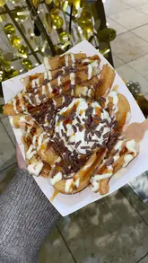 Delicious ice cream churro bites at Churros Locos in Milton Keynes, an unforgettable foodie experience!