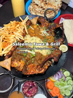 Delicious Pakistani tawa dishes served at Saleem's Tawa & Grill in Manchester, featuring a cozy family-friendly atmosphere.