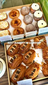 Delicious pastries at Mahali & Co, the best bakery in London, with a 9/10 rating and weekend queues.