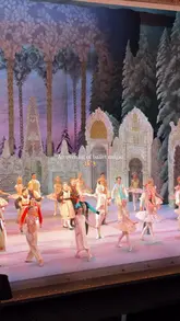 A montage of clips from a ballet performance of The Nutcracker at the Royal Opera House, capturing the stage, the audience, and the venue's interior.