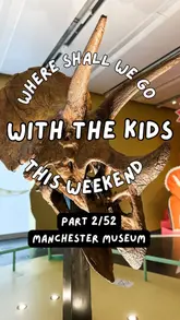 A personal vlog documenting a family trip to the Manchester Museum, highlighting the interactive dinosaur exhibition and general museum facilities.