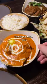 Delicious Indian meal at The Sepoy Club in Bath featuring Papdi Chaat, Non-Veg Platter, Butter Chicken, and dessert.