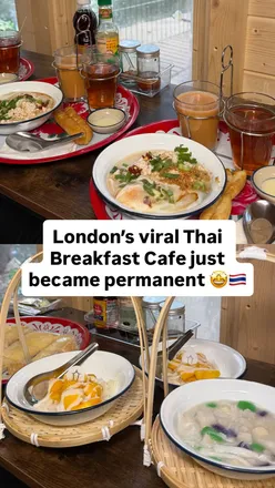 London’s viral Thai Temple breakfast café is now permanent 🇹🇭🪷

Tina’s Tea at Buddhapadipa Temple is London’s only Thai dessert & breakfast café.

They serve authentic Thai churros (£5), butter toast (£4) and Jok (Thai rice porridge)(£7), each with two small glasses of Thai drinks included ☕️
Plus, a full drink menu to explore on the day.

Breakfast must be pre-booked via @tinasteacompany on Instagram. (You can check seasonal availability here too).
All proceeds go to the temple 🥰

📍Tina’s Tea, Buddhapadipa Temple
9 mins bus (93) from Wimbledon Station
18 mins walk from Wimbledon Park Tube
On-site parking available

#tinastea #Wimbledon #buddhapadipatemple #Thaifood #Thairestaurantlondon