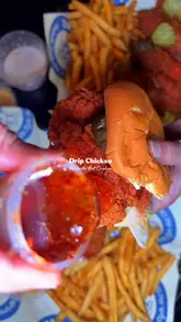 Enjoying crispy Nashville Hot Chicken sandwiches, tenders, and wings at Drip Chicken in Batley. Don't miss the Drip Sauce! 🍗