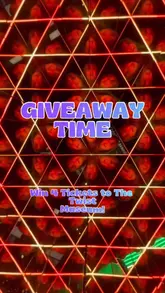 A promotional video for the Twist Museum featuring a montage of visitors interacting with various optical illusion exhibits, set to upbeat music with text overlays announcing a giveaway.