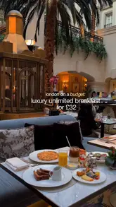 The video provides a cinematic tour of the breakfast service at The Landmark London, highlighting the grand atrium setting and the variety of food available, including buffet options and a la carte dishes.