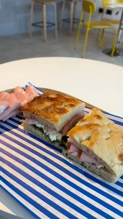 Delicious focaccia sandwiches and honey flat whites at Brechdan Café, Llanelli's new favorite lunch spot.