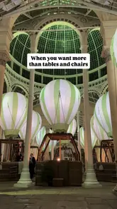 A cinematic tour of a unique pop-up dining experience located inside a glass conservatory, featuring private dining pods designed to look like hot air balloons. The video highlights the atmospheric setting and the multi-course tasting menu.