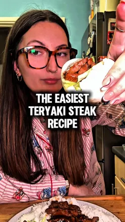 Easy teriyaki steak recipe with Costco sauce, fluffy bao buns, and Veetee rice for a quick, flavorful meal.