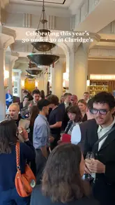 A recap of a '30 under 30' hospitality event held at Claridge's, featuring a collaboration with Dante NYC. The video showcases the elegant venue, the service, the multi-course lunch menu, and the cocktails served.