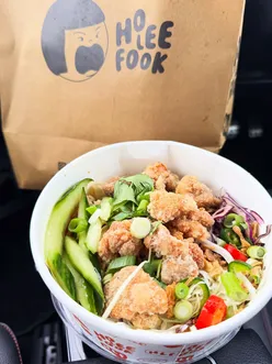 Weekend car picnic featuring biang biang noodles, chicken karaage, tonkatsu sando, and salt & chilli chips from @holeefookglasgow.