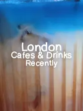 Colorful drinks enjoyed in London from various cafes, showcasing unique flavors and vibrant presentation.