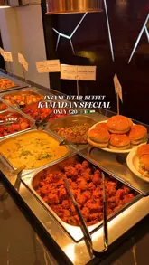 A promotional reel for an Iftar buffet at Indian Sizzler, showcasing the variety of dishes available, the buffet setup, and the dessert selection.