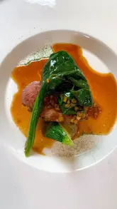 A series of high-quality, static shots showcasing a multi-course tasting menu at a fine dining restaurant. The video focuses entirely on the presentation of the dishes, highlighting intricate plating and artistic food styling.