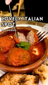 Delicious Italian meatballs, cold cuts platter, and crab tagliolini pasta at Prima Sapori Italia restaurant, Covent Garden.