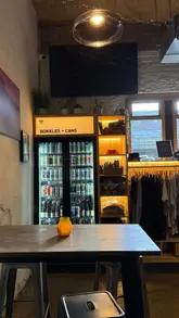 The video follows a day out at Rivington Brew Co Tap, starting with a countryside walk and transitioning to the venue. It showcases the outdoor seating area, the various food vendors on-site, the bar serving craft beer, and the coffee shop. The reel highlights the casual, community-oriented atmosphere of the taproom.