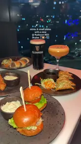 A promotional reel showcasing the food, drinks, and sunset views at the Radisson RED Skybar in Glasgow. The video features a montage of small plates, cocktails, and the venue's rooftop setting overlooking the river.