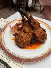 Grilled curried lamb chop from Empire Empire London, a Michelin Bib Gourmand Indian restaurant in Notting Hill.