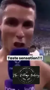 A creator uses a meme-style edit featuring clips of Cristiano Ronaldo and Lionel Messi to promote a new 'El Classico' sausage roll at The Village Bakery.