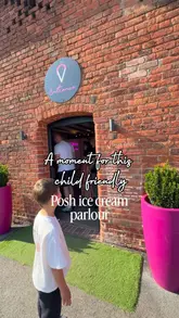 Seven Sisters Ice Cream Parlour, Knutsford. Posh, child-friendly spot with aesthetic interiors, outdoor play, and delicious ice cream.
