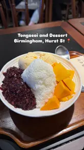 Here are a few options for your SEO alt text, keeping it under 125 characters:

*   **Option 1 (Descriptive):** Bowl of mango shaved ice dessert with black rice and ice cream at a Cantonese cafe in Birmingham.
*   **Option 2 (Action-oriented):** Close-up of a delicious vegan and halal Cantonese mango shaved ice dessert served in a bowl.
*   **Option 3 (Brand focused):** Vegan and halal Cantonese dessert bowl featuring mango, black rice, and ice cream in Birmingham. 

**Pro-tip:** For the best SEO, always include the specific dish name and the city (Birmingham) if your target audience is local!